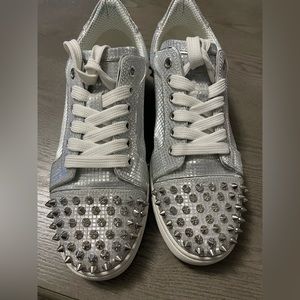 Christian Louboutin Vieira 2 silver disco spiked sneakers